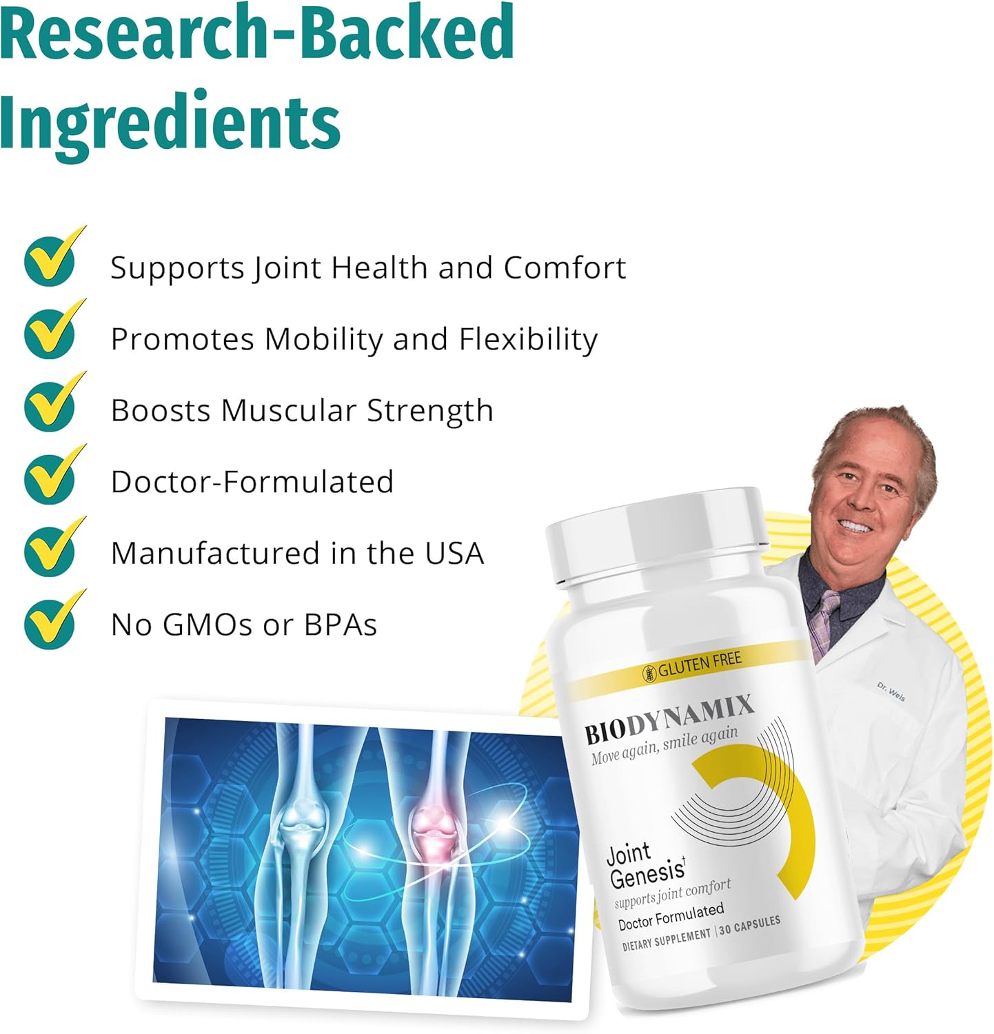 Joint Genesis research backed ingredients for joint health and mobility