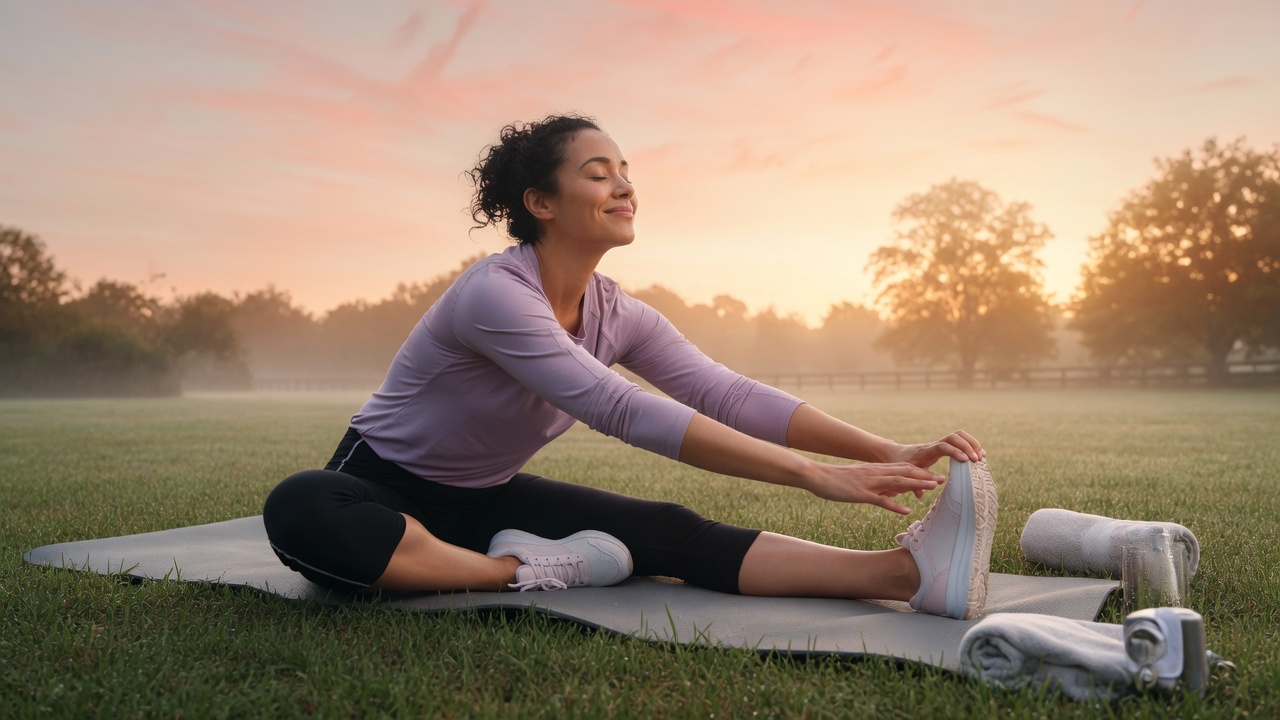 Woman stretching outdoors representing mobility and joint flexibility